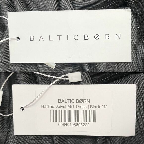 NWT Baltic Born Nadine Velvet Midi Dress Black Size Medium Party Wedding Holiday - Picture 12 of 14